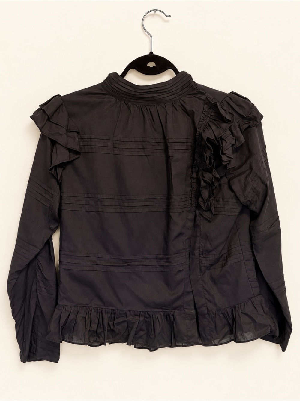 Ruffled Charcoal Maria Stanley Womens Blouse